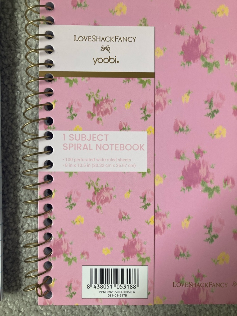 IN-HAND | LoveShackFancy x Target Yoobi Set of 3 Spiral Bound Notebooks - Picture 3 of 4